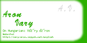 aron vary business card